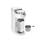 Hamilton Beach The Scoop Single-Serve Coffee Maker 47621: White, 14 oz Capacity, Uses Pods & Ground Coffee, Dishwasher-Safe