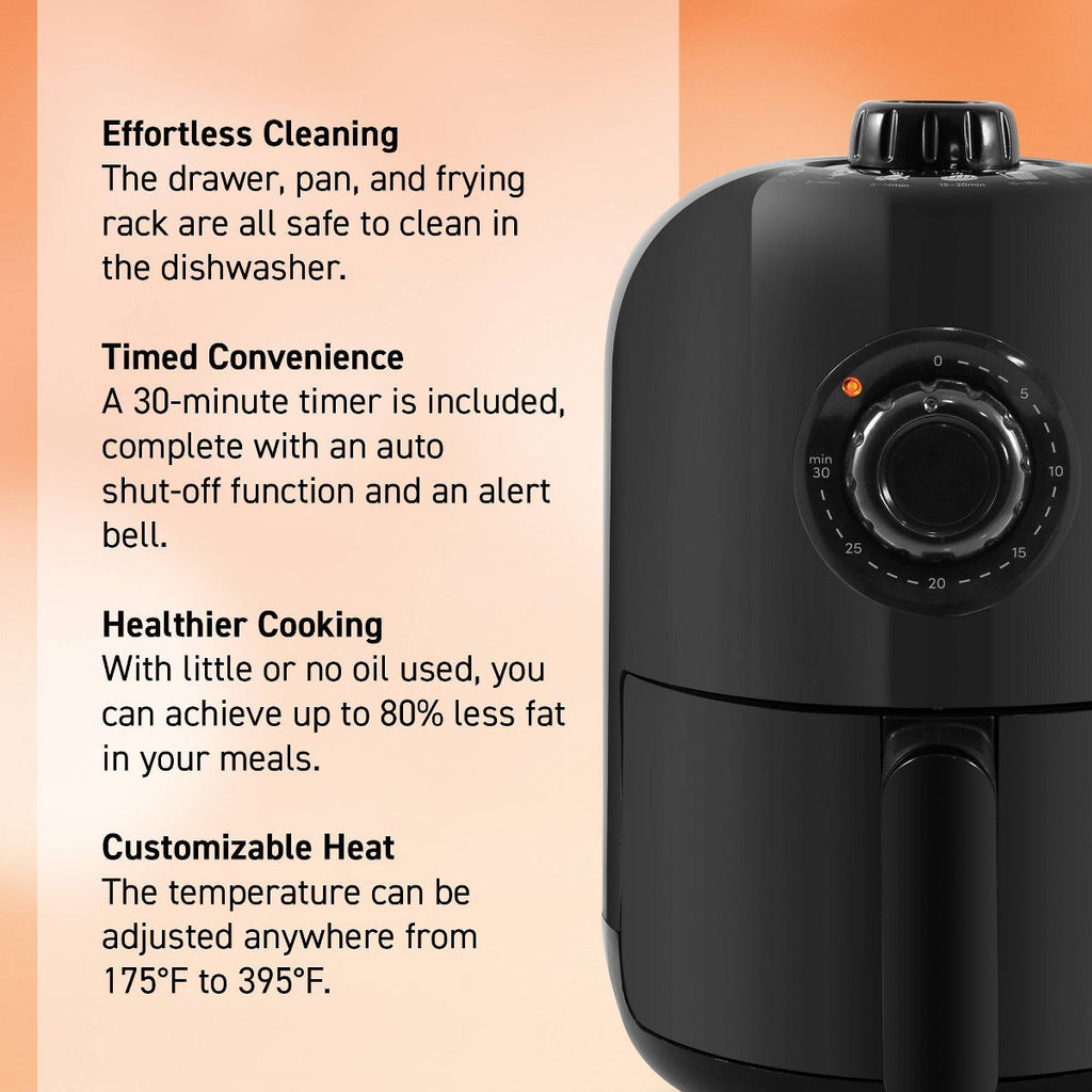 Elite Cuisine 1.1qt Air Fryer - Black - Additional view