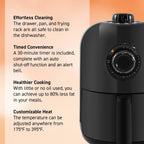 Elite Cuisine 1.1qt Air Fryer - Black - Additional view
