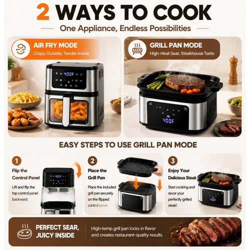 7.5QT Digital Air Fryer on sale – 8 One-Touch Functions, 95% Less Oil, LED Touchscreen, Dishwasher-Safe Basket W/100 Pcs Liners - Additional view