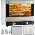 VEVOR Commercial Convection Oven, 66L/60Qt, Half-Size Conventional Oven Countertop, 1800W 4-Tier Toaster with Front Glass Door, 120V, Silver