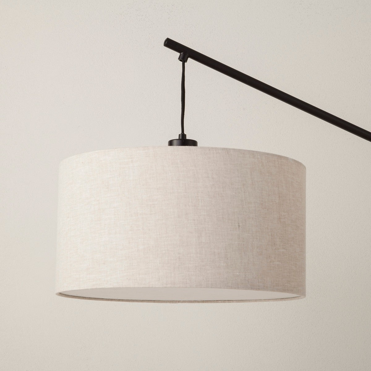 70"x16" Cantilever Drop Pendant Swing Arm Floor Lamp Brown - Threshold™: Adjustable, Metal Body, Linen Shade - Additional view