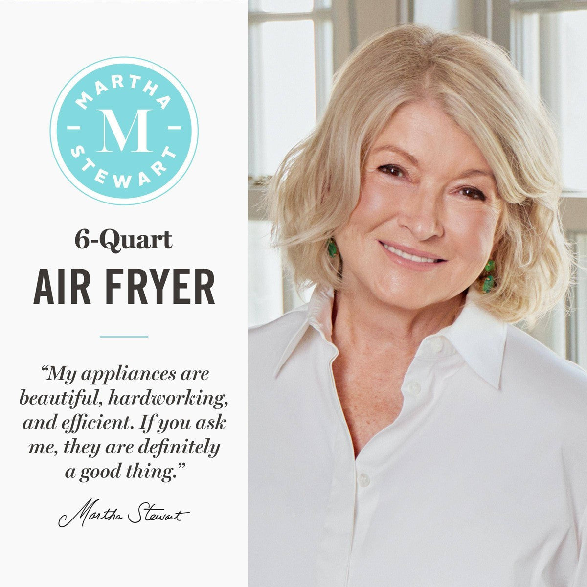 Martha Stewart 6qt Slim Air Fryer Sky - Additional view
