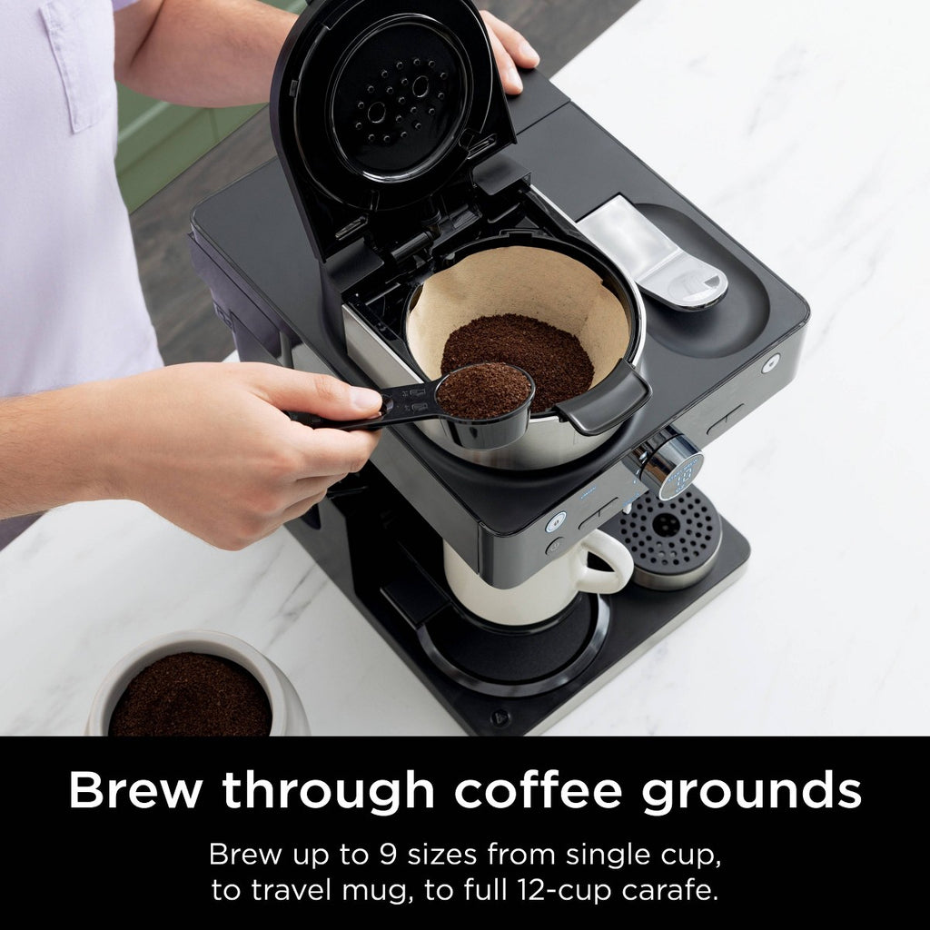 Ninja 12c/Single-Serve Espresso & Coffee Barista System Black: Stainless Steel, Dishwasher-Safe, 60oz Capacity - Additional view