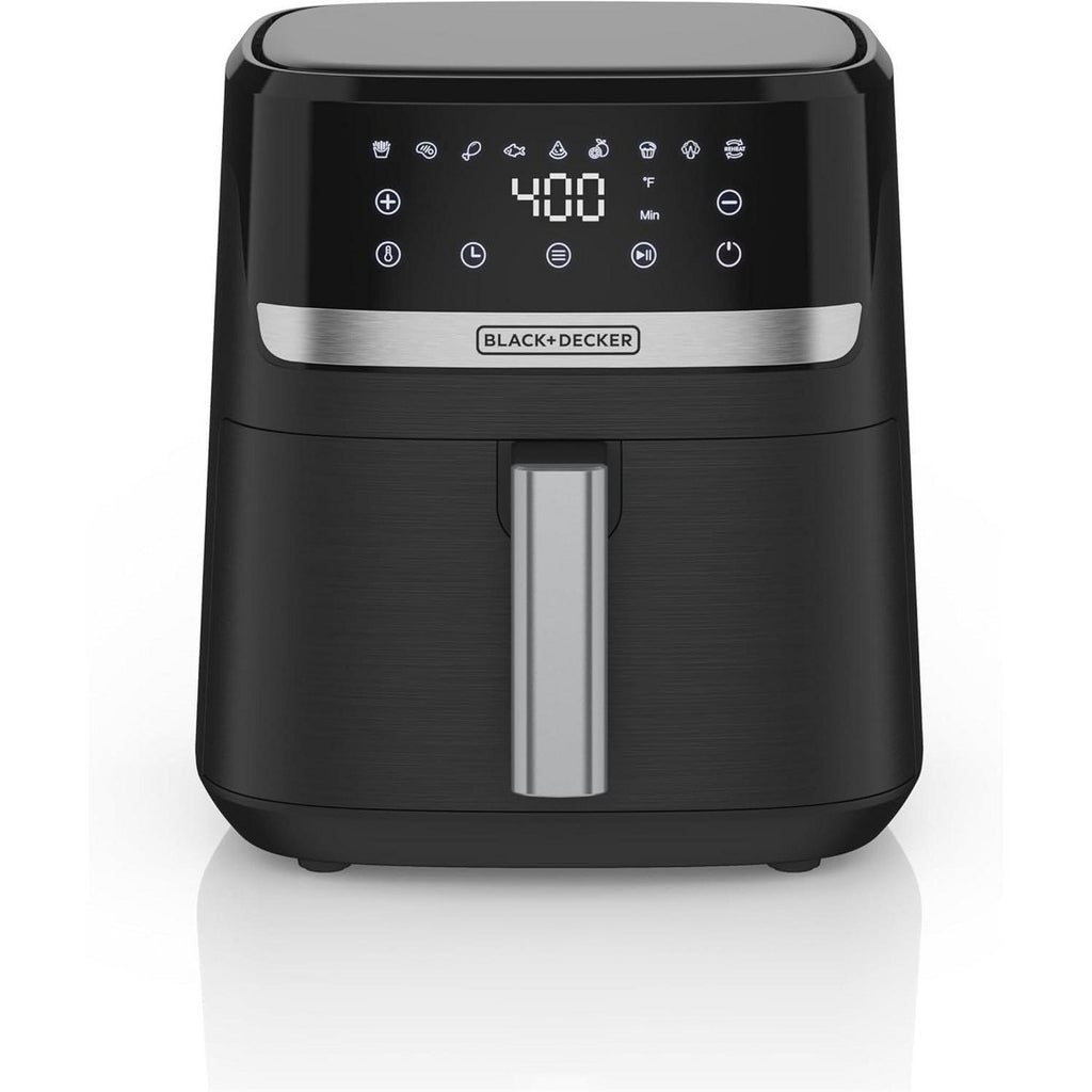 BLACK+DECKER Purify 6QT Air Fryer, Timer with Auto Shut-off and Shake Reminder, Digital LED Touchscreen and 9 Presets, 1500W, Dishwasher Safe Parts