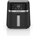 BLACK+DECKER Purify 6QT Air Fryer, Timer with Auto Shut-off and Shake Reminder, Digital LED Touchscreen and 9 Presets, 1500W, Dishwasher Safe Parts