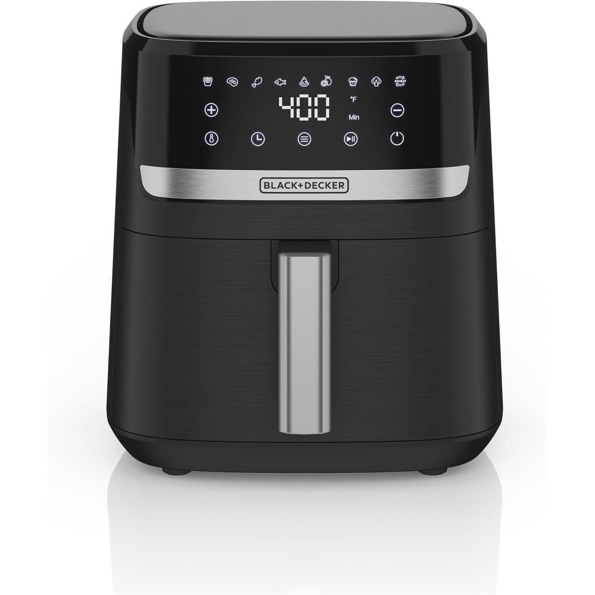 BLACK+DECKER Purify 6QT Air Fryer, Timer with Auto Shut-off and Shake Reminder, Digital LED Touchscreen and 9 Presets, 1500W, Dishwasher Safe Parts