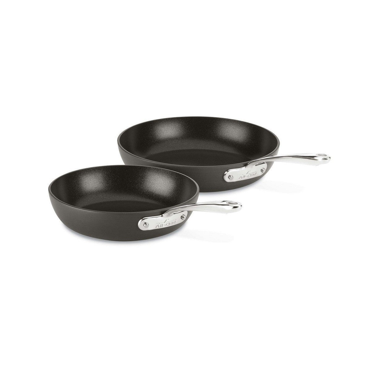 All-Clad 8.5" & 10.5" Nonstick Fry Pan Set, Essentials Hard Anodized, Black