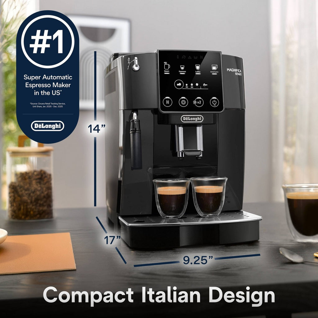 DeLonghi Magnifica Start Automatic Coffee and Espresso Machine with Milk Frother for Hot and Iced Lattes, Coffee and More ECAM22022B - Additional view