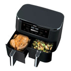 Refurbished: Ninja R-AD300CO Foodi 6-in-1 10-qt. XL 2-Basket Air Fryer with DualZone Technology, Black – Manufacturer Refurbished