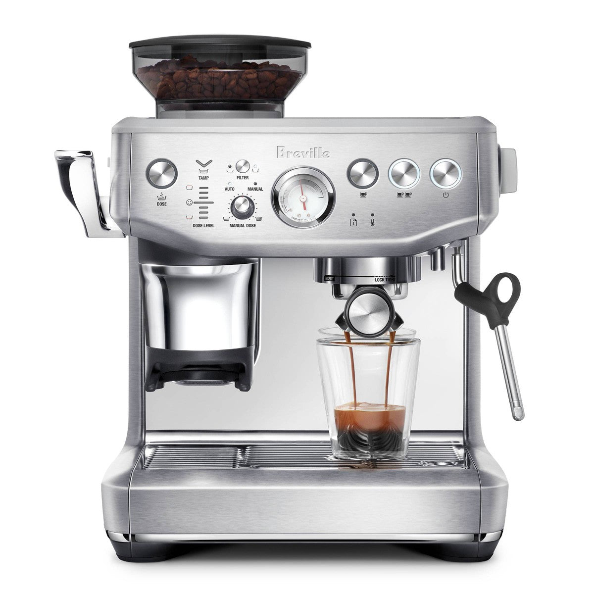 Breville Barista Express Impress Stainless Steel Espresso Maker BES876BSS1BNA1: 15 Bars Pressure, Milk Frother, Grinder - Additional view