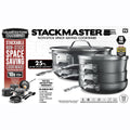Granitestone Stackmaster 10-Piece Nonstick Cookware Set, Stackable Pots and Pans, Induction, Dishwasher Safe, Black