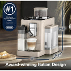 DeLonghi Rivelia Automatic Espresso Machine with Grinder & Milk Frother, Beige - Additional view