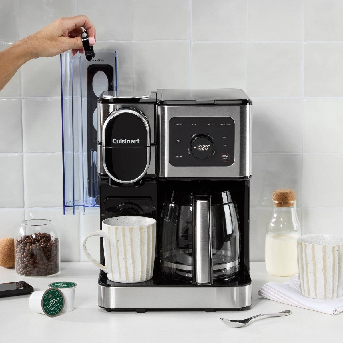 Cuisinart Coffee Center 2-in-1 12 Cup Carafe + Single Serve Coffee Maker Stainless Steel - Additional view