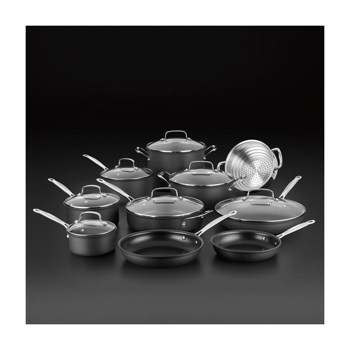 Cuisinart Chef's Classic 17pc Non-Stick Hard Anodized Cookware Set - 66-17N: Kitchen, Gas Compatible, Lifetime Warranty - Additional view