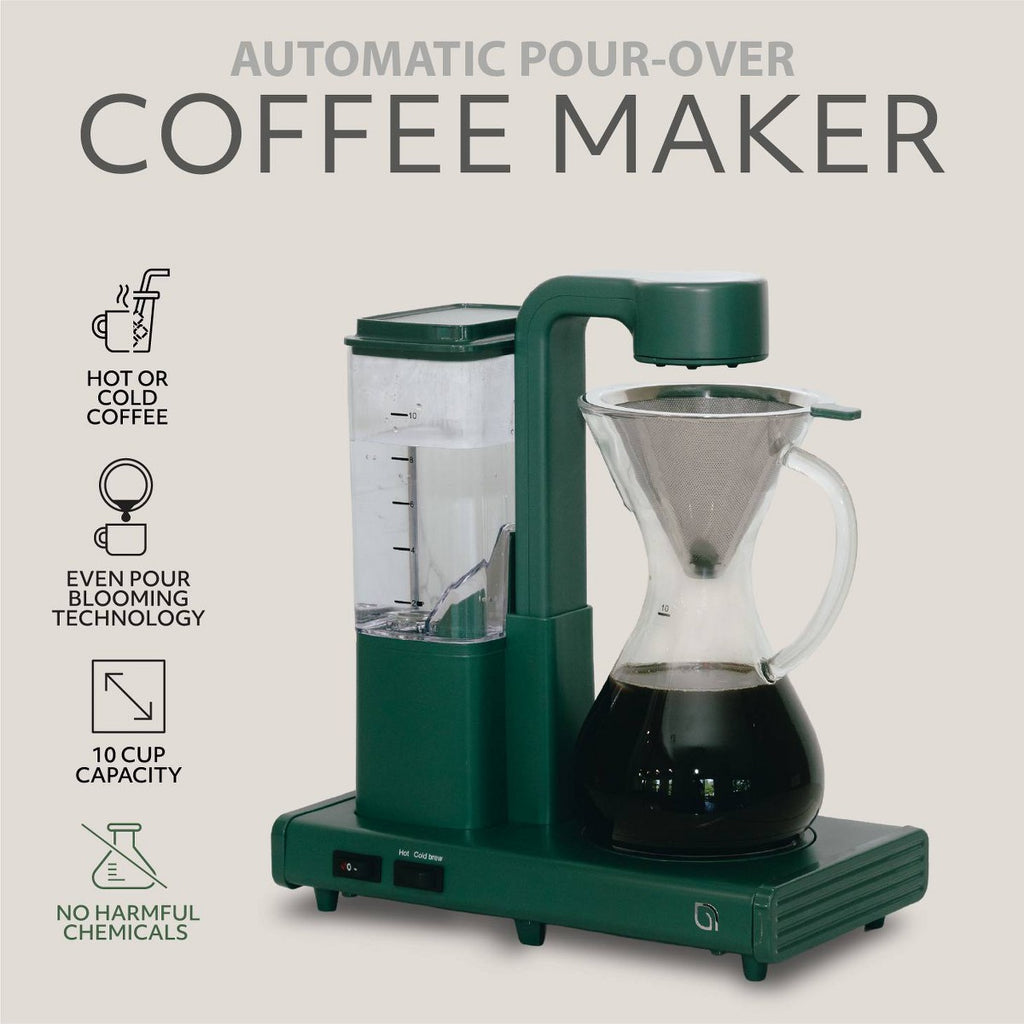 Willow Kitchen Eco Series 10 Cup Pour Over Drip Hot & Iced Coffee Maker Machine with Even Pour Blooming Technology & Auto Drip Stop Green - Additional view