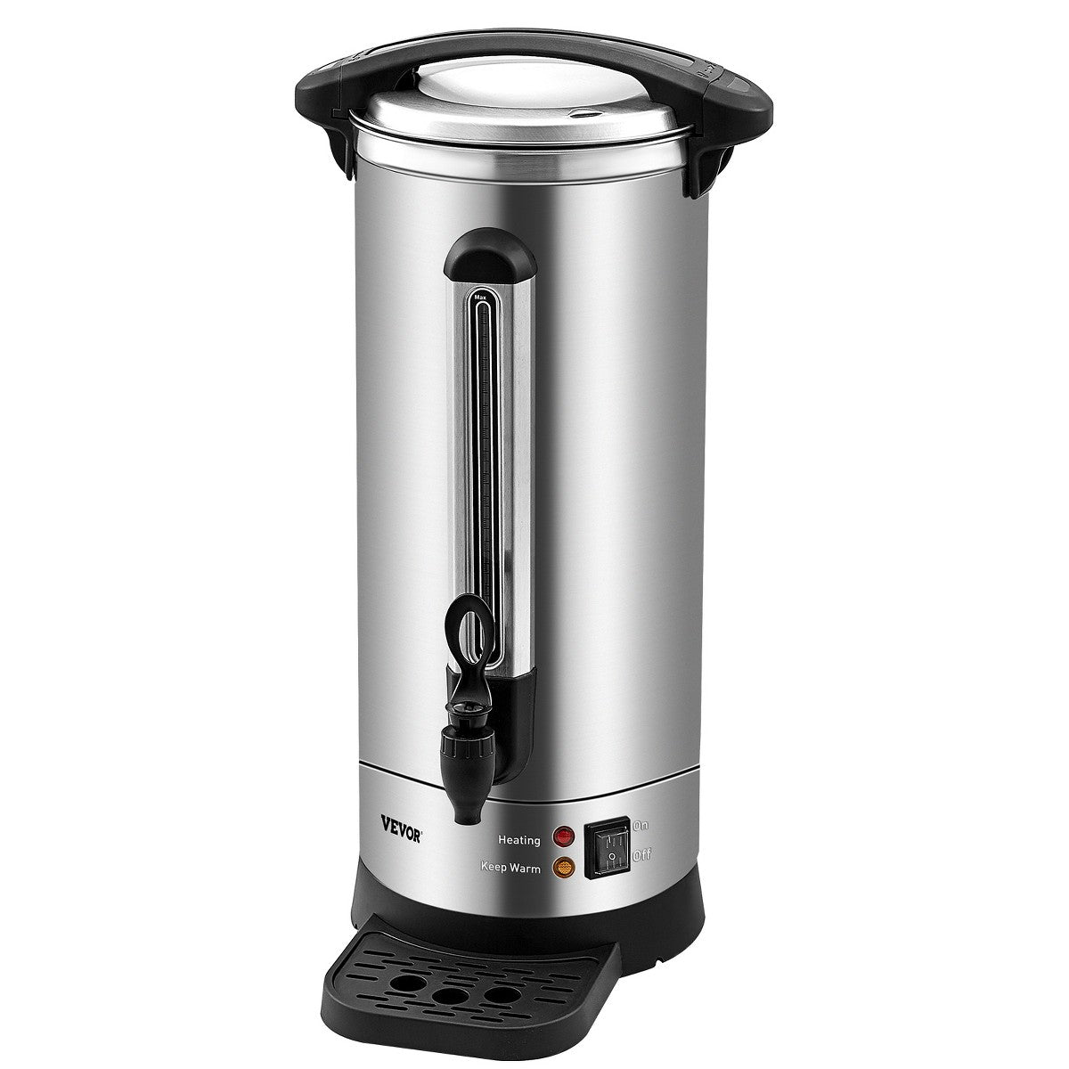 VEVOR Commercial Coffee Urn, 110 Cups Stainless Steel Large Coffee Dispenser, 1500W 110V Electric Coffee Maker Urn For Quick Brewing