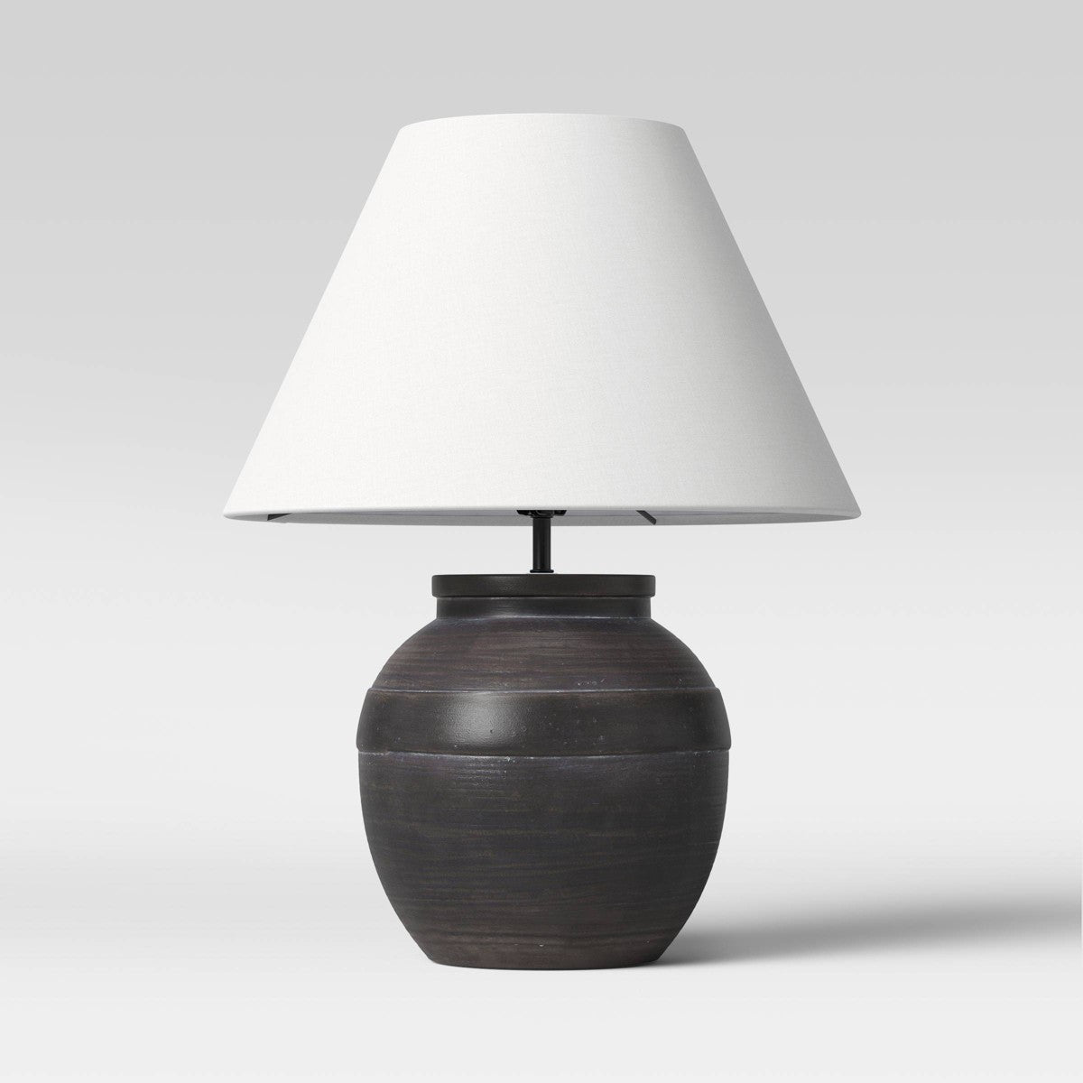 21.25"x17" Large Ceramic Table Lamp Black - Threshold™: Embossed Detail, No Assembly Required - Additional view