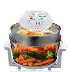 MegaChef Multipurpose Air Fryer Oven - White: 1500W Halogen Rotisserie, 96 Volume Capacity, Locking Lid, Fry Basket Included