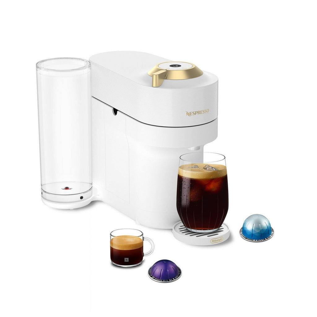 Nespresso Vertuo Pop+ Deluxe Coffee and Espresso Machine by De'Longhi - White and Gold