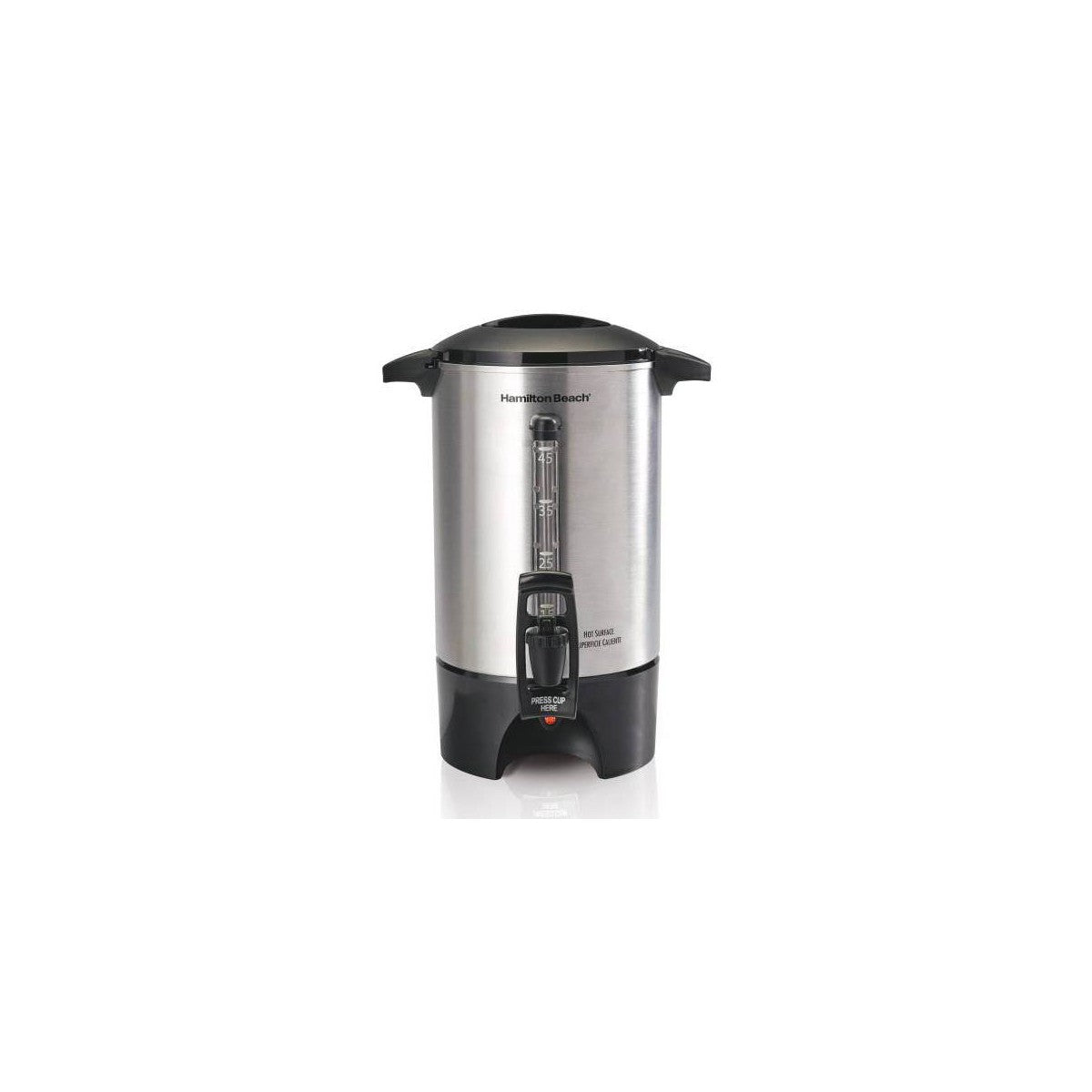 Hamilton Beach 45cup Urn 40519: Electric Coffee Maker, 1090W, Chrome Silver, 45 Cup Capacity, Aluminum, Ground Coffee Use