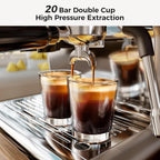 Espresso Machines with grinder, 20 Bar Professional Espresso Maker with Milk Frother Steam Wand&Removable Water Tan for Home,Stainless Steel - Additional view