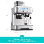 Casabrews 5700 PRO 20 Bar Espresso Machine and Coffee Maker with Built-in Grinder and LCD Display Screen Silver - Additional view