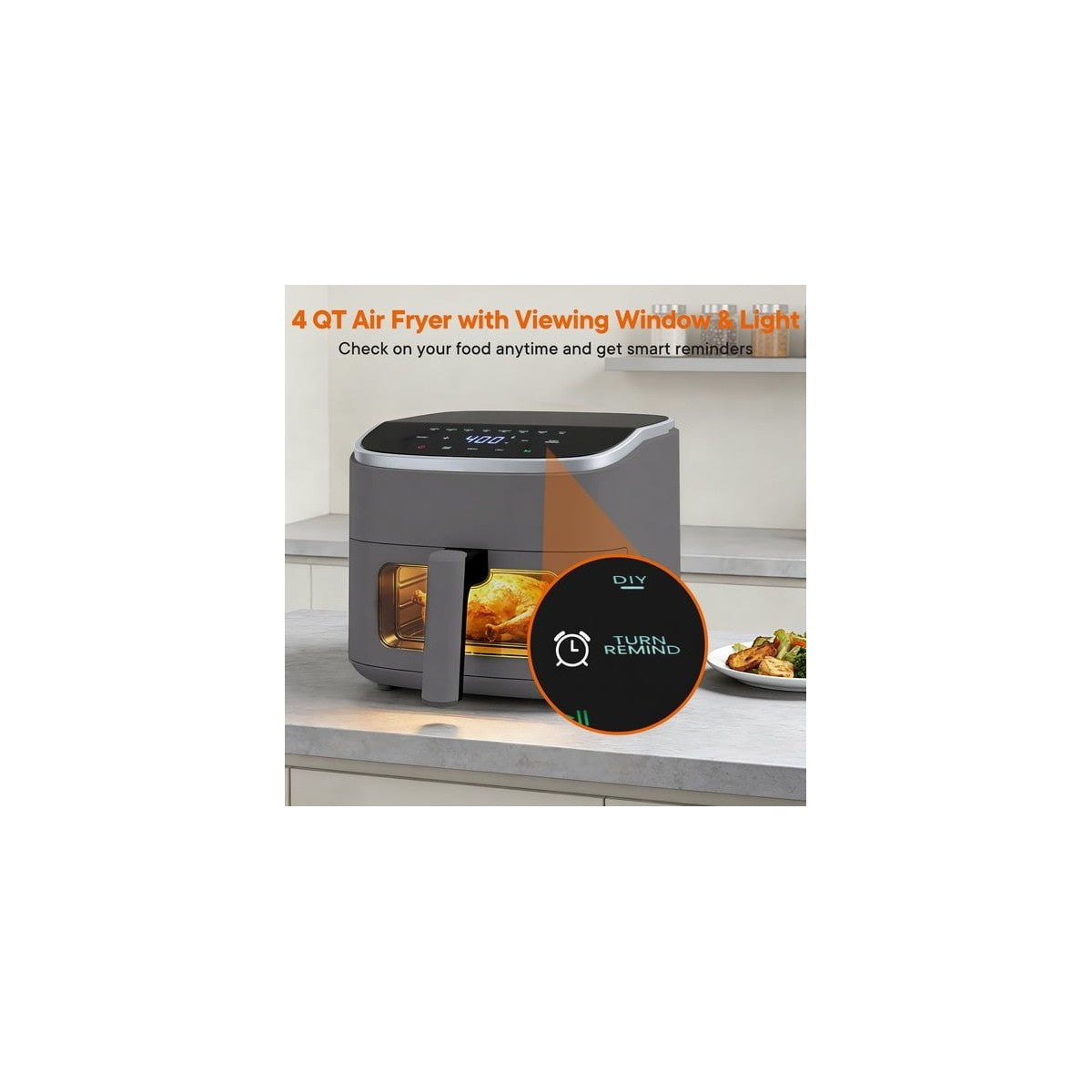 JIONJOY 4 Quart 9-in-1 Air Fryer, Ceramic Nonstick, 90°F-450°F - Additional view