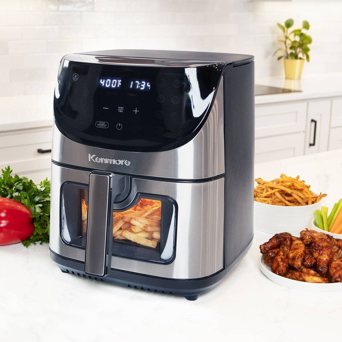Kenmore 8qt Digital Air Fryer 12 Cooking Presets Stainless Steel - Additional view