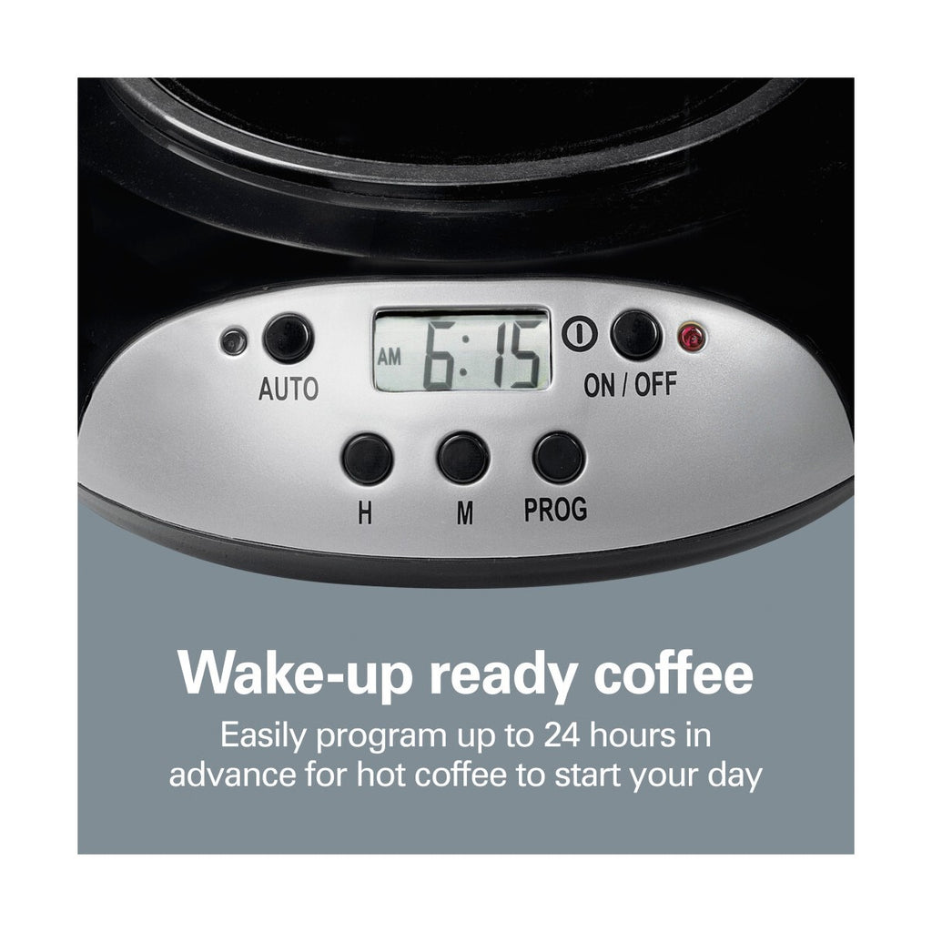 Hamilton Beach 12 Cup Programmable Coffee Maker Glass Carafe Black and Silver 49465RG - Additional view