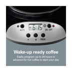 Hamilton Beach 12 Cup Programmable Coffee Maker Glass Carafe Black and Silver 49465RG - Additional view