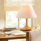 Wooden Mid Tone Lamp with Pleated Shade - Hearth & Hand™ with Magnolia - Additional view