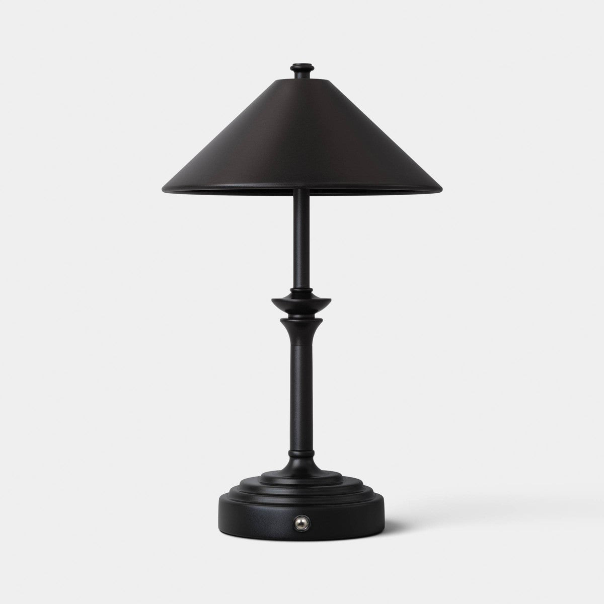Turned Metal Portable Table Lamp Black (Includes LED Light Bulb) - Threshold™