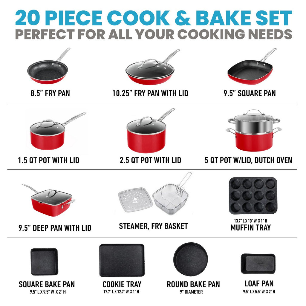 Granitestone 20 Pc Nonstick Cookware and Bakeware Set - Additional view