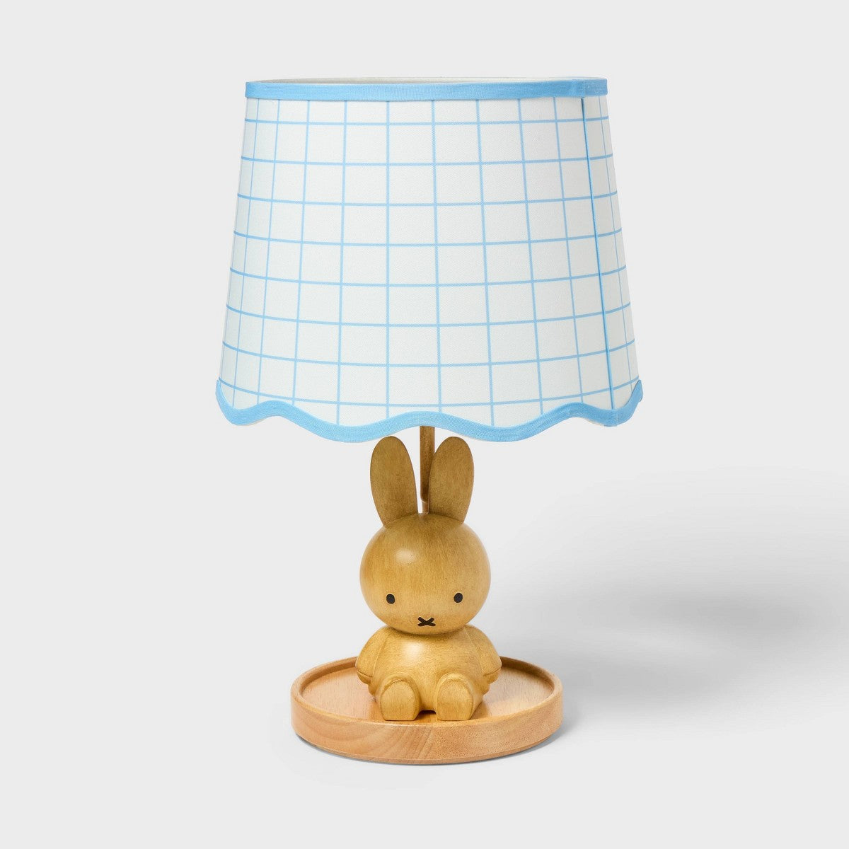 Miffy Wooden Kids' Table Lamp with Blue Grid Shade - Miffy by Pillowfort™
