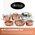 Gotham Steel Hammered 10 Pc Nonstick Cookware Set Pots and Pans Set