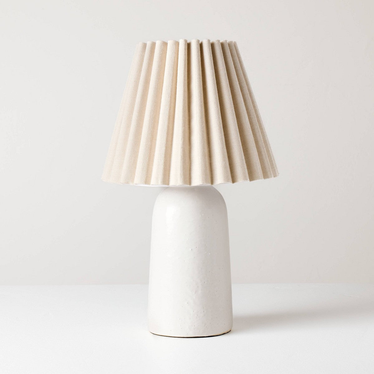 Ceramic Lamp with Scallop Shade Sour Cream/Oatmeal - Hearth & Hand™ with Magnolia