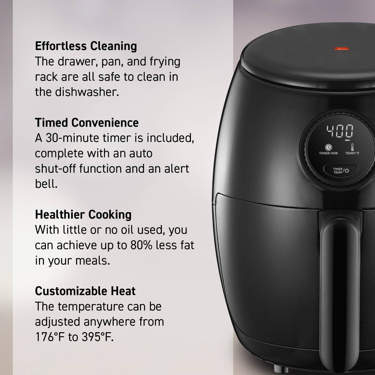 Elite Cuisine 2qt Digital Air Fryer - Black - Additional view