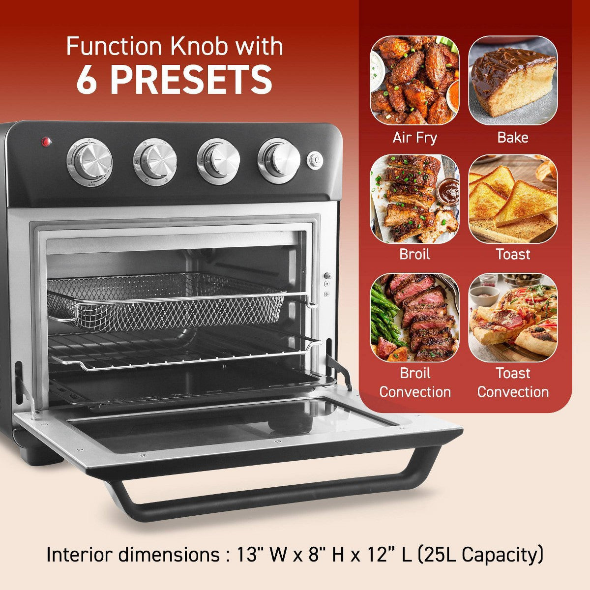 Elite Cuisine 25L Air Fryer Oven - Black - Additional view