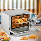 VEVOR Commercial Convection Oven, 21L/19Qt, Quarter-Size Conventional Oven Countertop, 1440W 3-Tier Toaster with Front Glass Door, 120V, Silver - Additional view