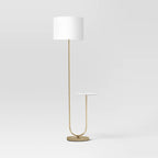 60"x20.5" Floor Lamp with Marble Table - Threshold™: Modern Standing Lamp with Polyester Shade - Additional view