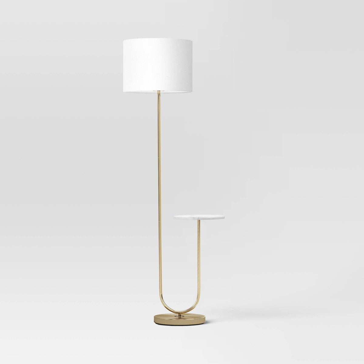60"x20.5" Floor Lamp with Marble Table - Threshold™: Modern Standing Lamp with Polyester Shade - Additional view