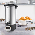 VEVOR Commercial Coffee Urn, 50 Cups Stainless Steel Large Coffee Dispenser, 1000W 110V Electric Coffee Maker Urn For Quick Brewing, Silver - Additional view