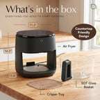 Willow Kitchen 5qt Glass Air Fryer Non Toxic with Digital Precision Touch Screen & 5 Cooking Presets 1500W Black - Additional view