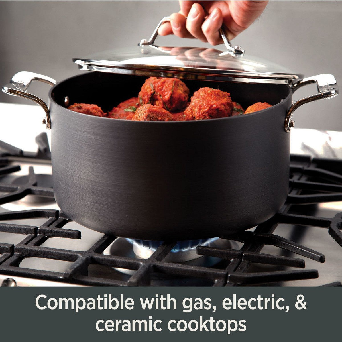 All-Clad 8.5" & 10.5" Nonstick Fry Pan Set, Essentials Hard Anodized, Black - Additional view
