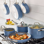 12pc Nonstick Ceramic Coated Aluminum Cookware Set Blue - Figmint™ - Additional view
