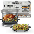 Factory Refurbished Ninja Crispi Pro 6-in-1 Glass Air Fryer Non Toxic 6qt & 2.5qt Containers & Lids Microwave, Freezer, 450°F Max Temp - Bone