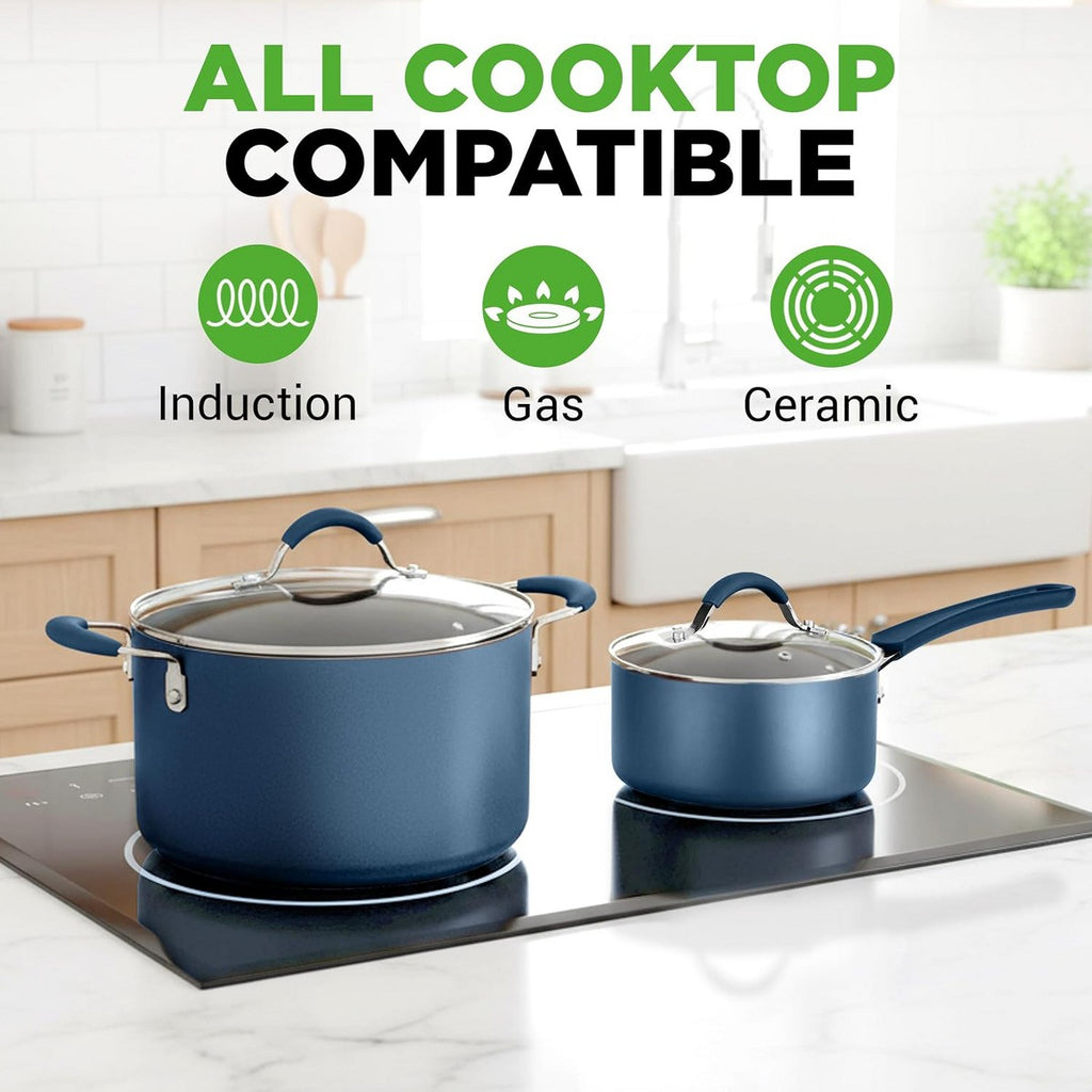 NutriChef Home Kitchen Cookware Set: Complete Set of High-Quality Cookware for Home Cooking—Includes Pans, Pots, and Bakeware - Additional view
