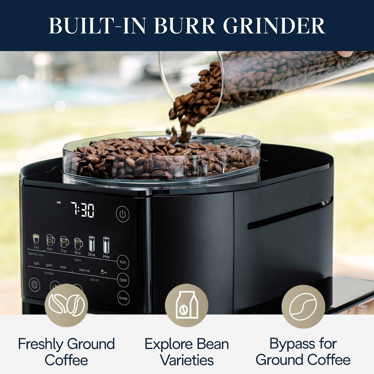 De'Longhi TrueBrew Automatic Coffee Maker with Bean Extract Technology - Black Matte - Additional view