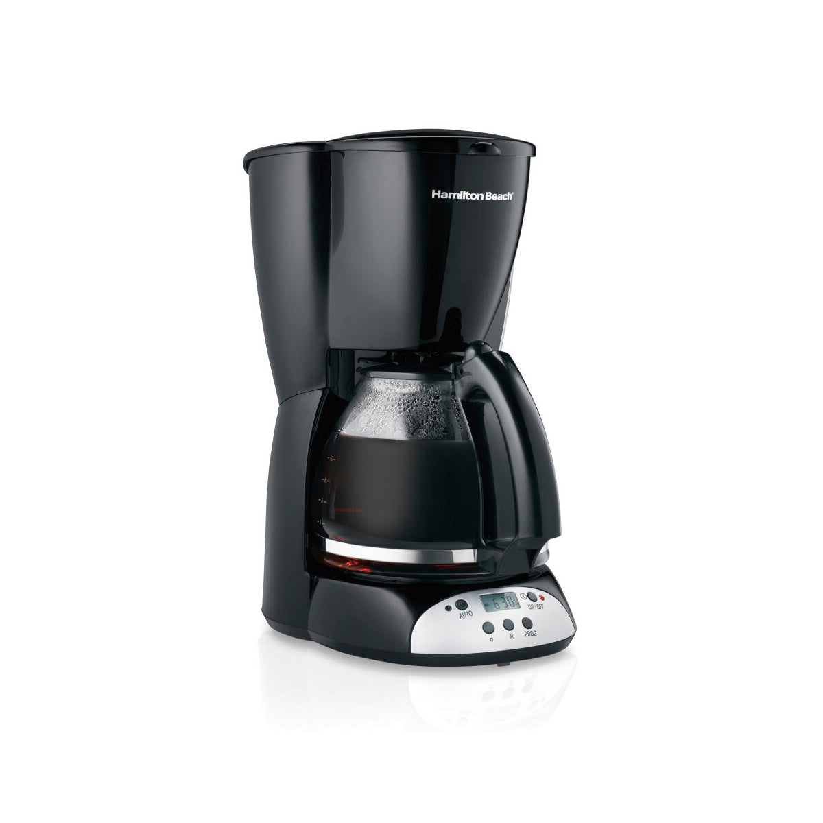 Hamilton Beach 12 Cup Programmable Coffee Maker Glass Carafe Black and Silver 49465RG
